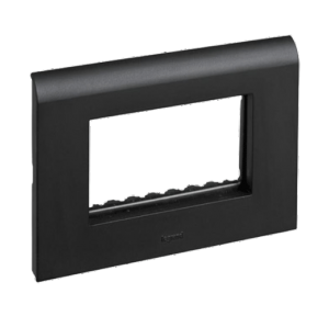 Legrand Myrius 6M Black Plate With Frame, 6732 26